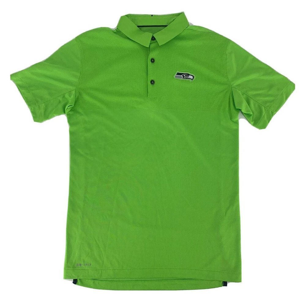 Men's Nike Dri-Fit On Field Apparel Short Sleeve Polo Shirt Seattle Seahawks S